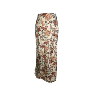 Women’s Silk Floral Earth Tones Cream Maxi 16